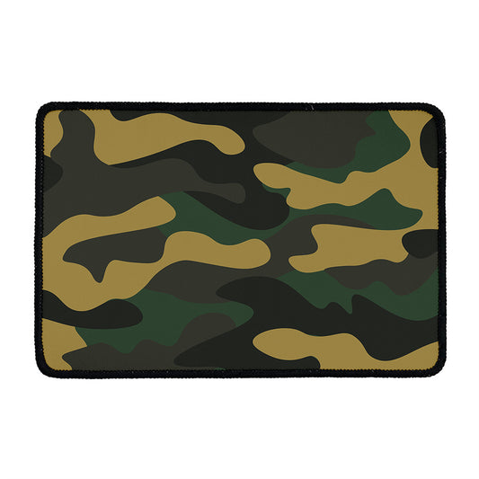 Black And Green Camouflage Print Kitchen Mat