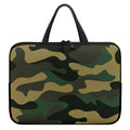 Black And Green Camouflage Print Laptop Sleeve With Handle