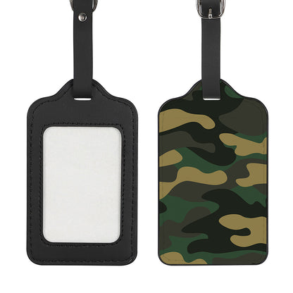 Black And Green Camouflage Print Luggage Tag