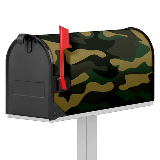Black And Green Camouflage Print Mailbox Cover