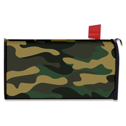 Black And Green Camouflage Print Mailbox Cover