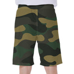 Black And Green Camouflage Print Men's Beach Shorts