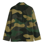 Black And Green Camouflage Print Men's Blazer