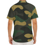 Black And Green Camouflage Print Men's Deep V-Neck Shirt