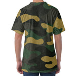 Black And Green Camouflage Print Men's Velvet T-Shirt