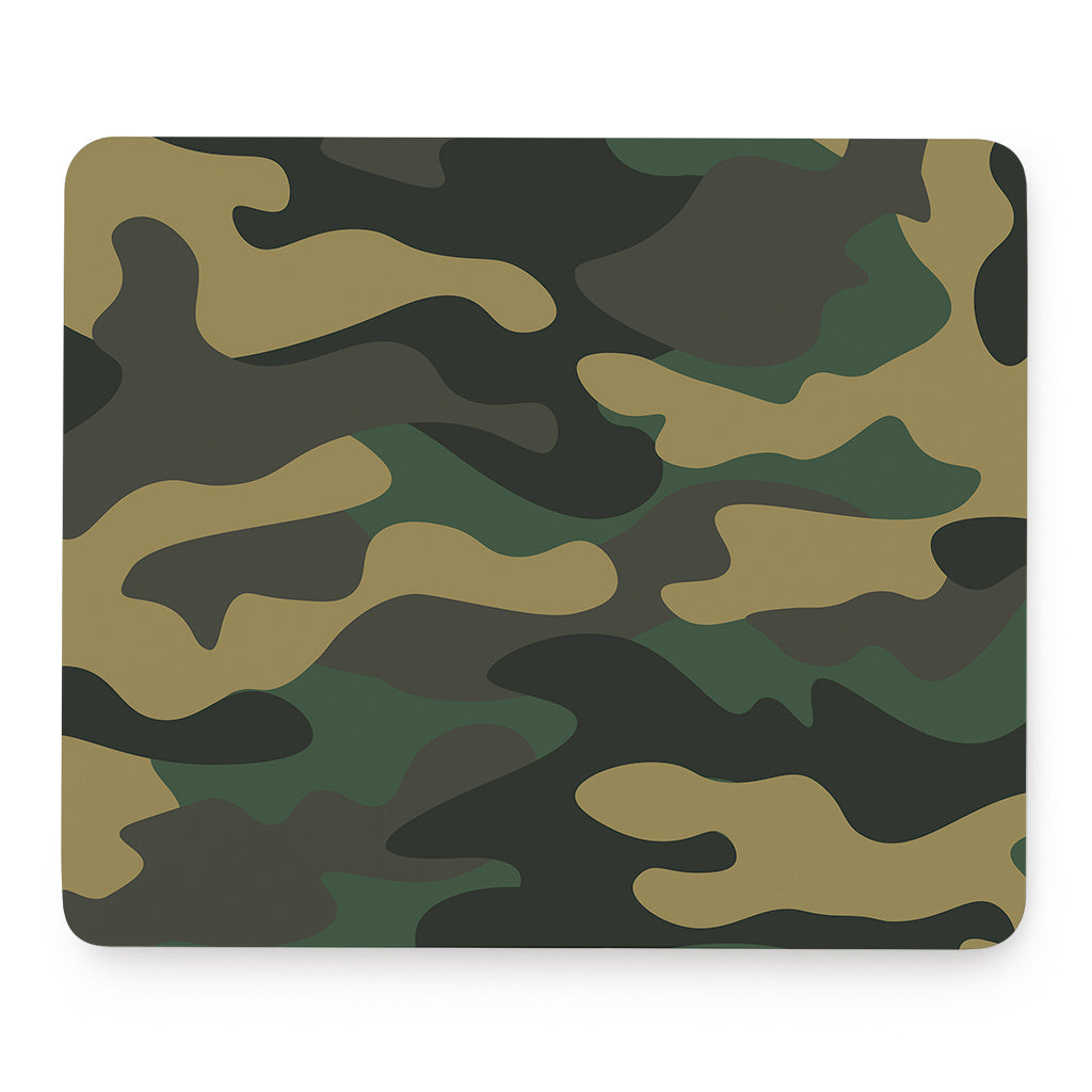 Black And Green Camouflage Print Mouse Pad