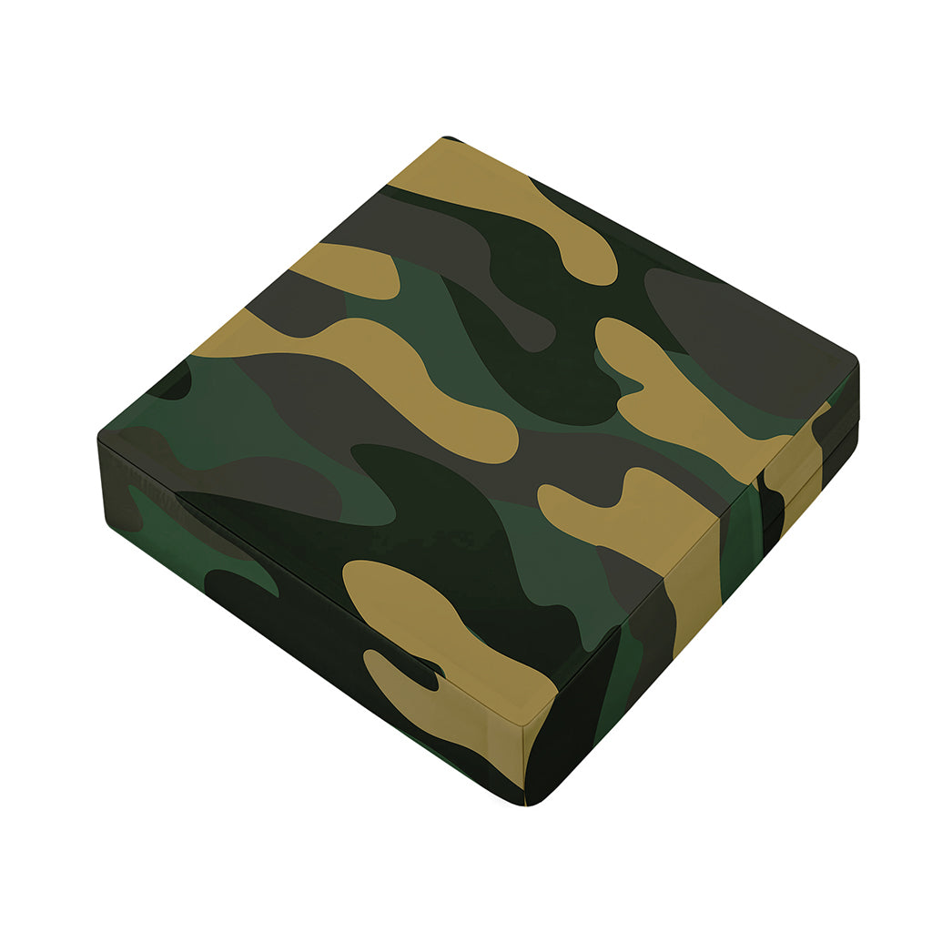 Black And Green Camouflage Print Outdoor Seat Cushion Cover