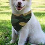 Black And Green Camouflage Print Over The Collar Dog Bandana