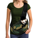 Black And Green Camouflage Print Pet Sling Carrier
