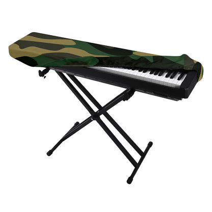 Black And Green Camouflage Print Piano Keyboard Cover