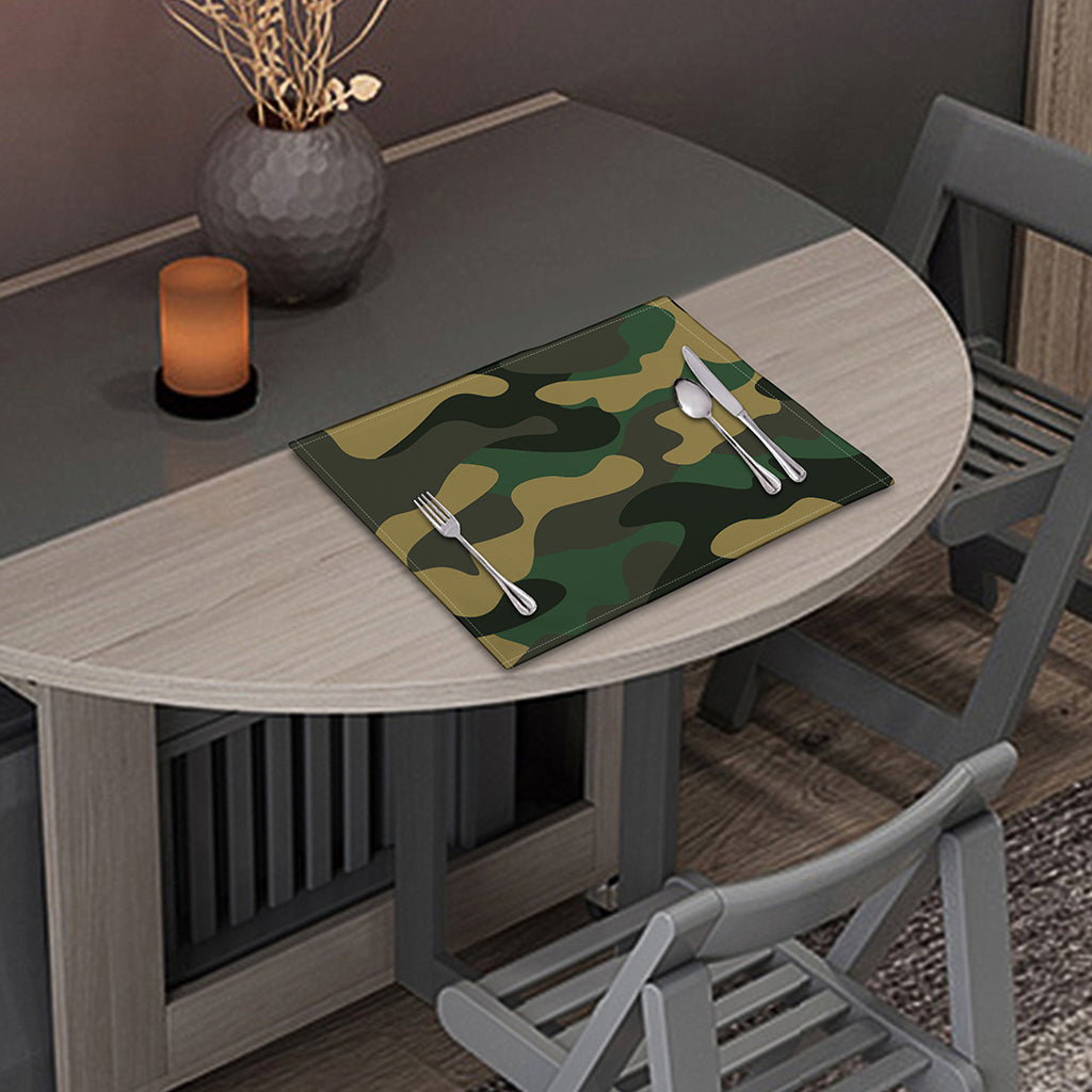 Black And Green Camouflage Print Placemat