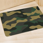 Black And Green Camouflage Print Polyester Doormat