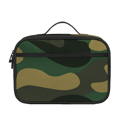 Black And Green Camouflage Print Portable Lunch Bag