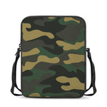 Black And Green Camouflage Print Rectangular Crossbody Bag