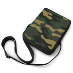 Black And Green Camouflage Print Rectangular Crossbody Bag