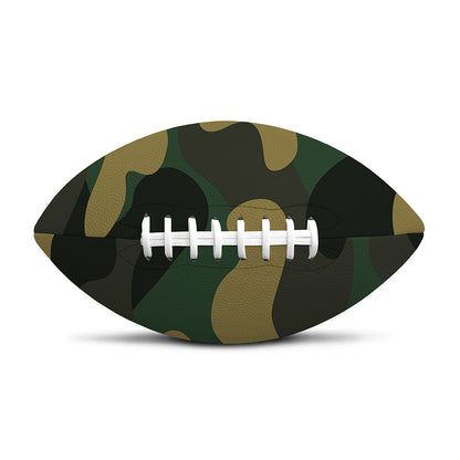 Black And Green Camouflage Print Rugby Ball