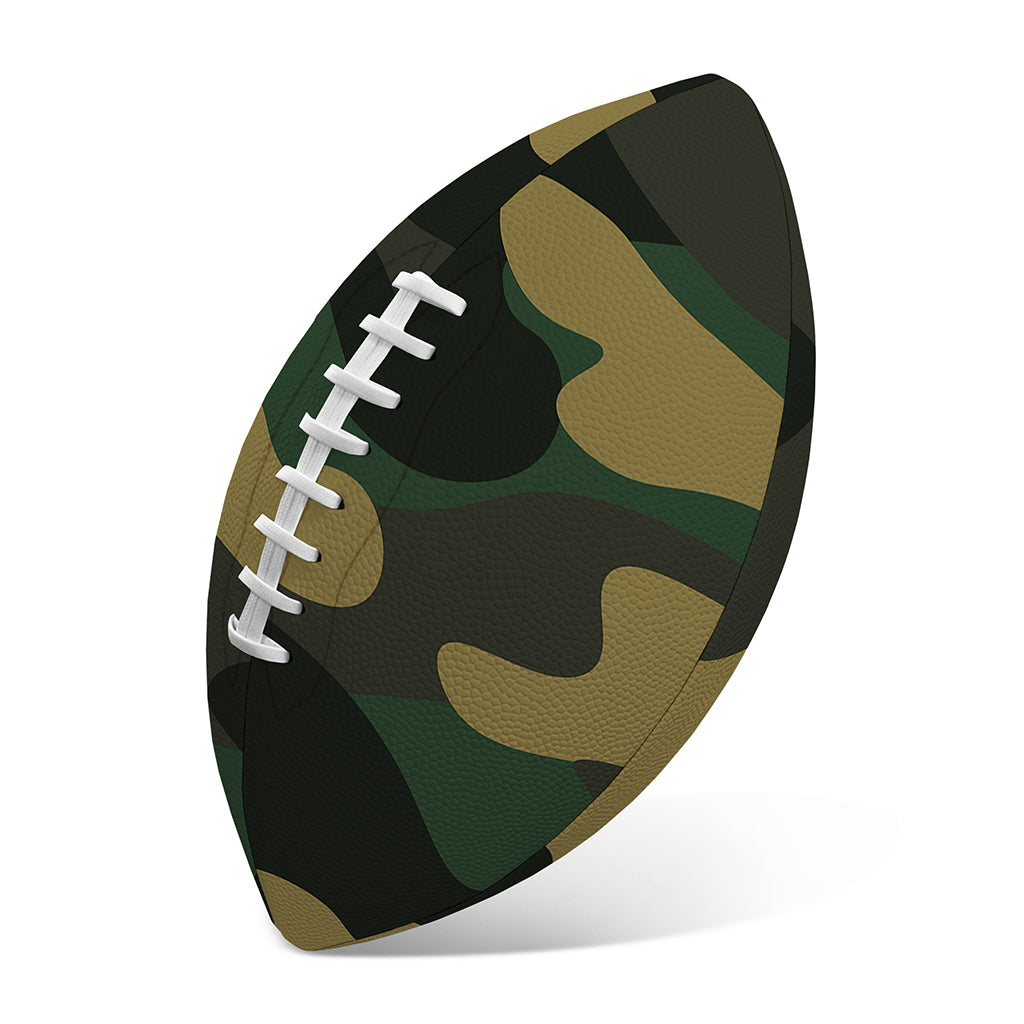 Black And Green Camouflage Print Rugby Ball