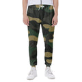 Black And Green Camouflage Print Joggers