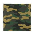Black And Green Camouflage Print Silk Bandana