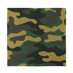 Black And Green Camouflage Print Silk Bandana