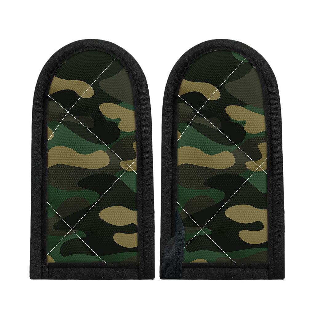 Black And Green Camouflage Print Skillet Handle Cover