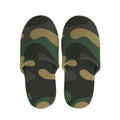 Black And Green Camouflage Print Slippers