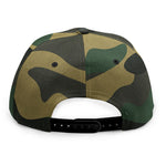 Black And Green Camouflage Print Snapback Cap