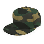 Black And Green Camouflage Print Snapback Cap