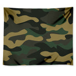 Black And Green Camouflage Print Tapestry