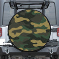 Black And Green Camouflage Print Tire Cover