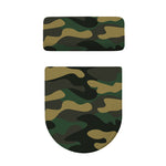 Black And Green Camouflage Print Toilet Lid And Tank Cover Set