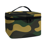 Black And Green Camouflage Print Travel Makeup Bag