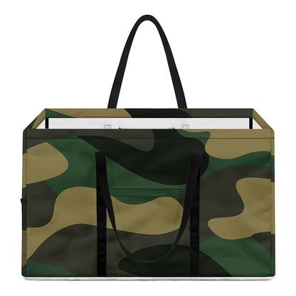 Black And Green Camouflage Print Utility Tote Bag