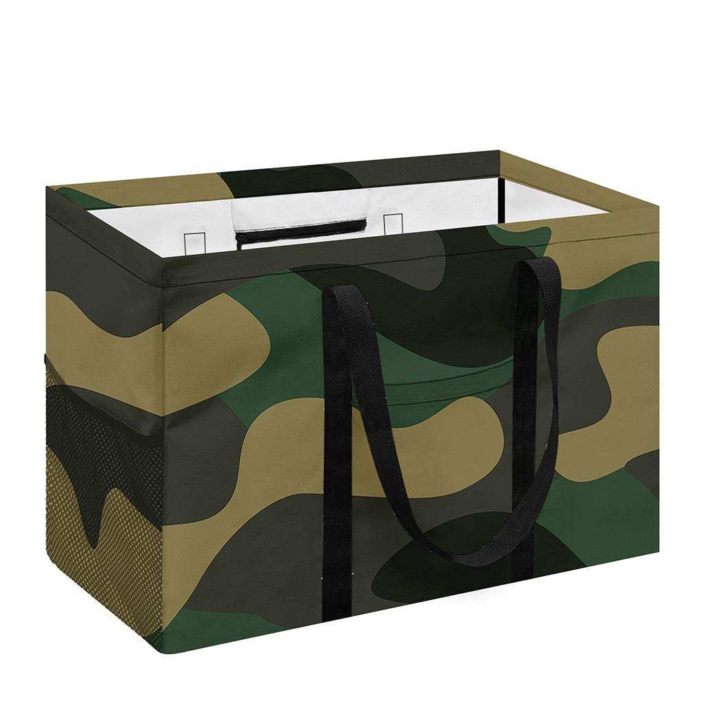 Black And Green Camouflage Print Utility Tote Bag