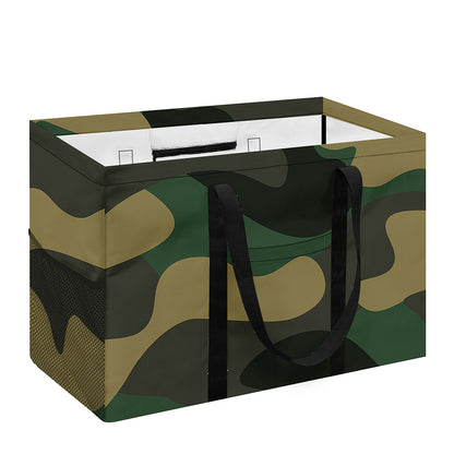 Black And Green Camouflage Print Utility Tote Bag