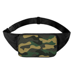 Black And Green Camouflage Print Waist Bag