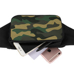 Black And Green Camouflage Print Waist Bag