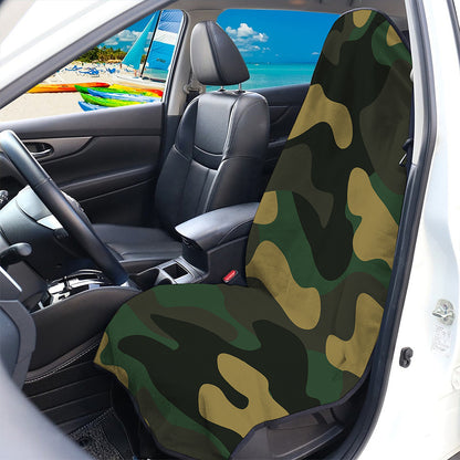 Black And Green Camouflage Print Waterproof Car Seat Cover
