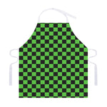 Black And Green Checkered Print Adjustable Apron