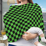 Black And Green Checkered Print Baby Seat Cover