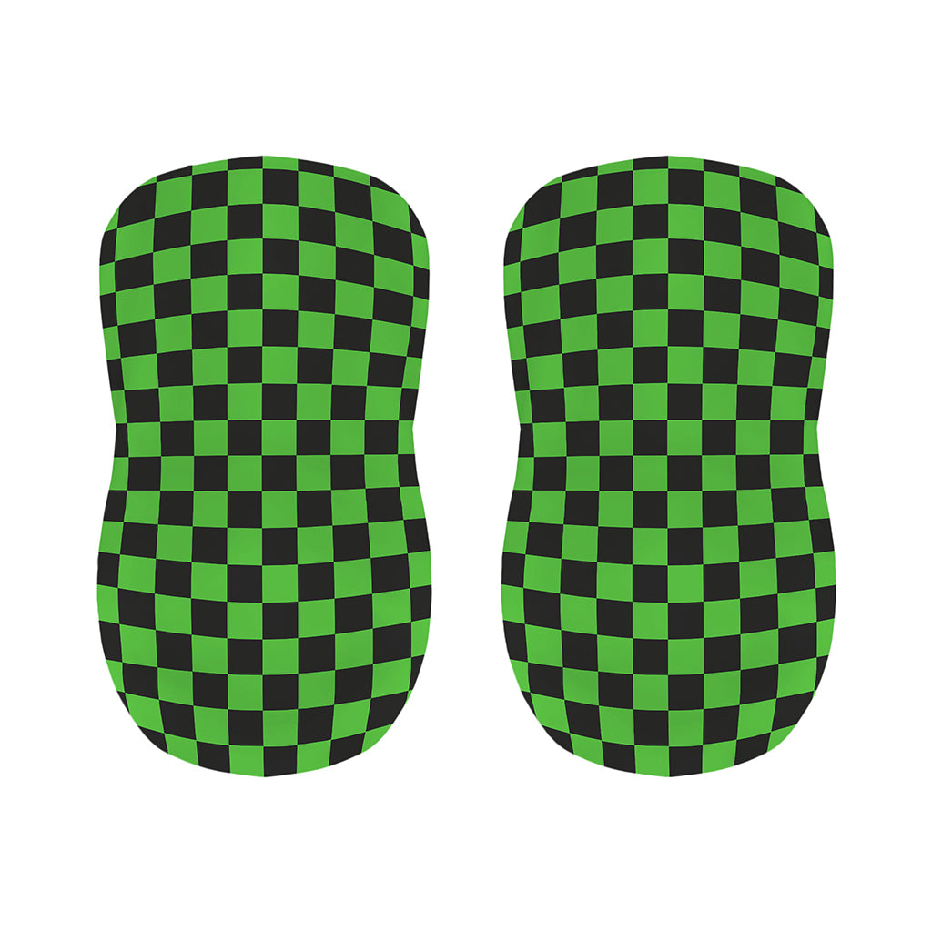 Black And Green Checkered Print Bar Stool Covers