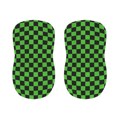 Black And Green Checkered Print Bar Stool Covers