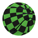 Black And Green Checkered Print Basketball