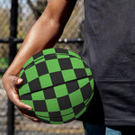 Black And Green Checkered Print Basketball