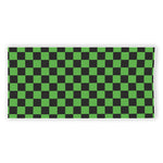 Black And Green Checkered Print Beach Towel
