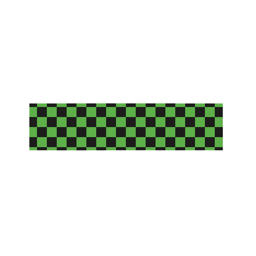 Black And Green Checkered Print Bed Runner