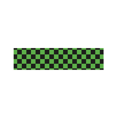 Black And Green Checkered Print Bed Runner