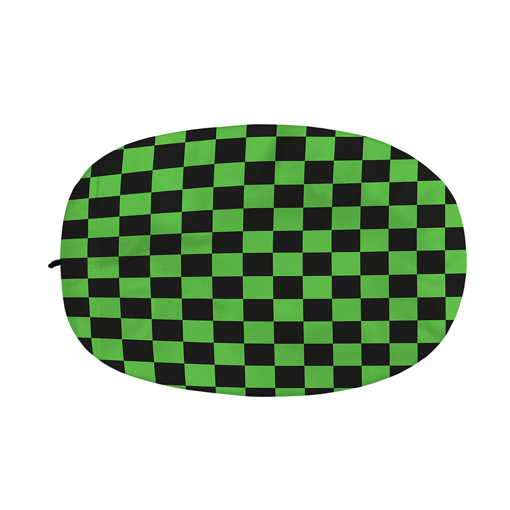 Black And Green Checkered Print Car Side Mirror Covers