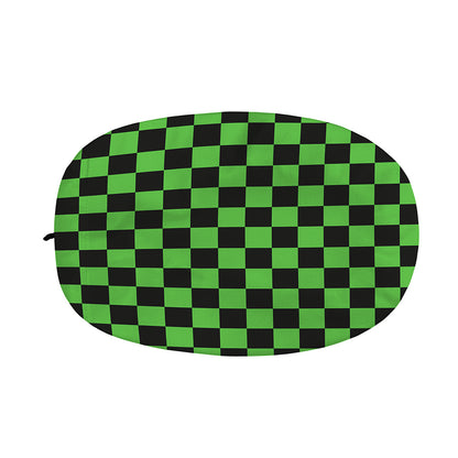 Black And Green Checkered Print Car Side Mirror Covers