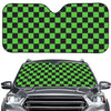 Black And Green Checkered Print Car Windshield Sun Shade